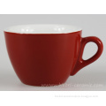 8 OZ 200cc Red And White Two Tone Color Glazed Custom Design Ceramic Stoneware Mug Cup